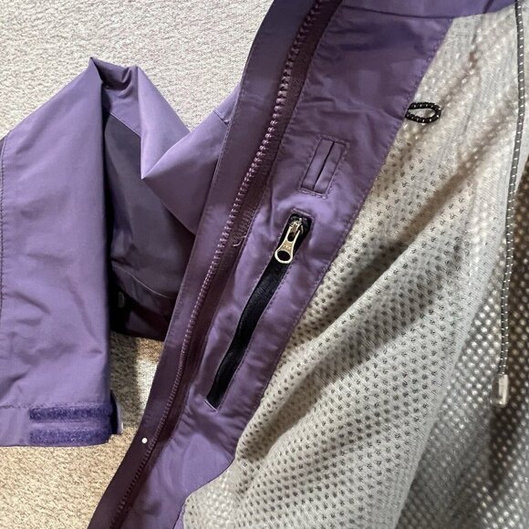 Eddie Bauer Weather Edge 365 Jacket Women M Purple Waterproof Hooded Adjustable - Picture 11 of 16